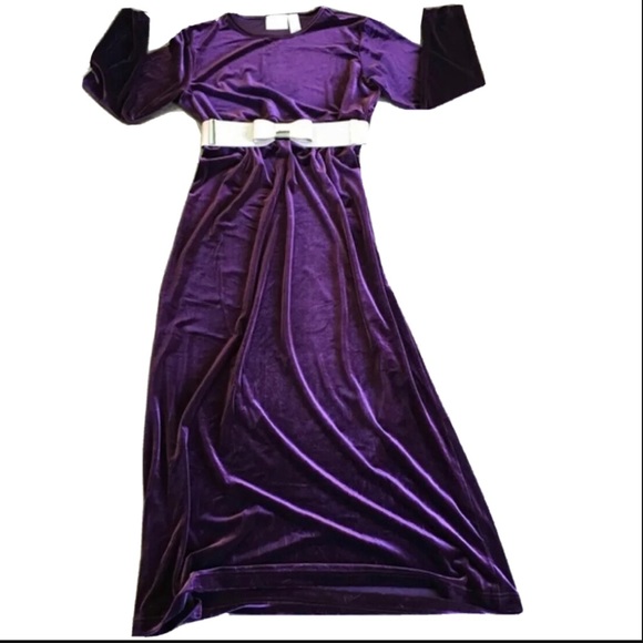Liz Claiborne Sport Velvet Maxi Dress Purple size M - Picture 4 of 10